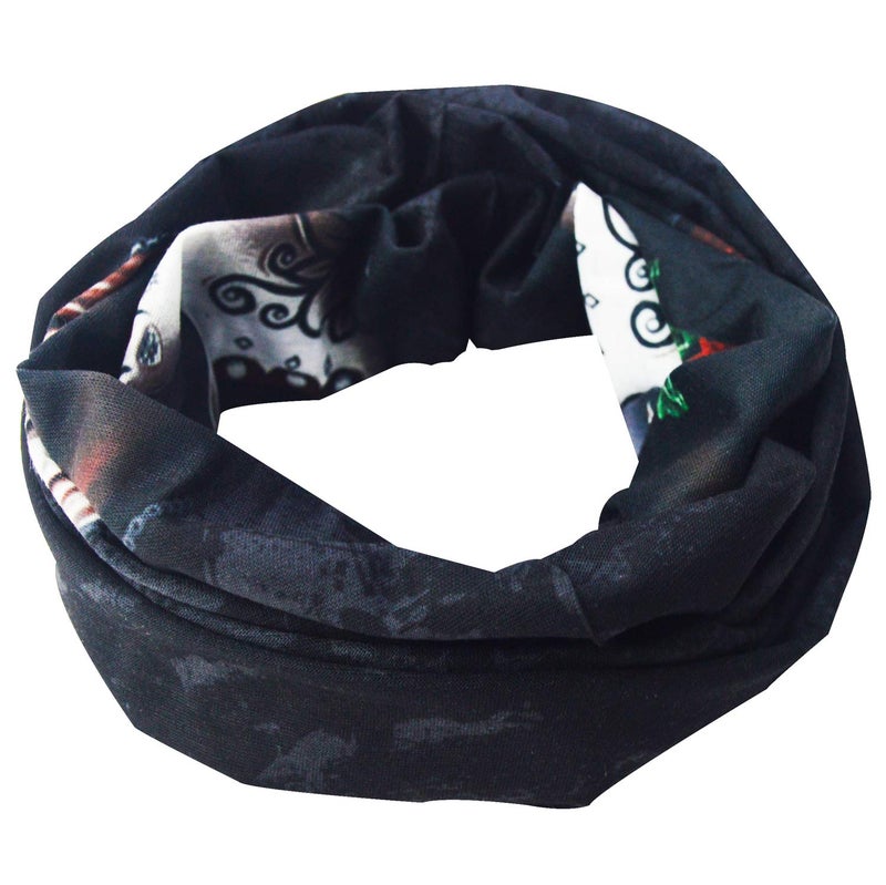 Obacle قناع وجه جمجمة أوباكل للنساء لحماية من الغبار والرياح والأشعة فوق البنفسجية والشمس، باندانا قناع وجه بدون seams لمهرجان الرقص وركوب الدراجات النارية وصيد الأسماك والأنشطة الخارجية والجري، قناع أنبوب ثلاثي الأبعاد (زهور خضراء تحت الذقن للنساء) - Image 4